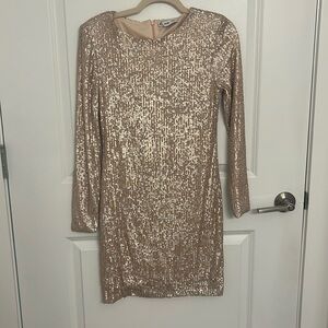 Pink Sequin Mini Dress